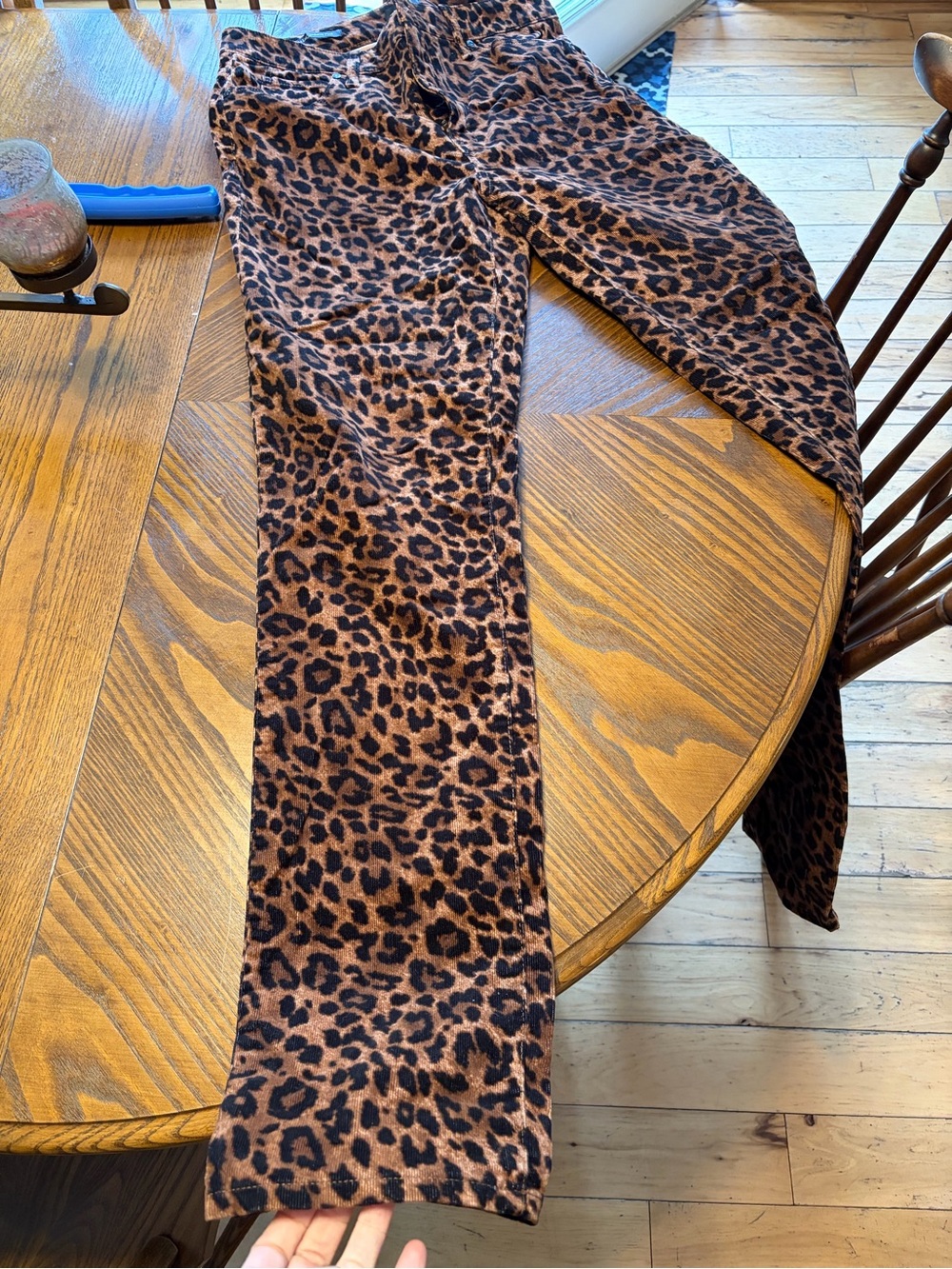 Talbots women’s Brown Leopard-Print corduroy pant size 10